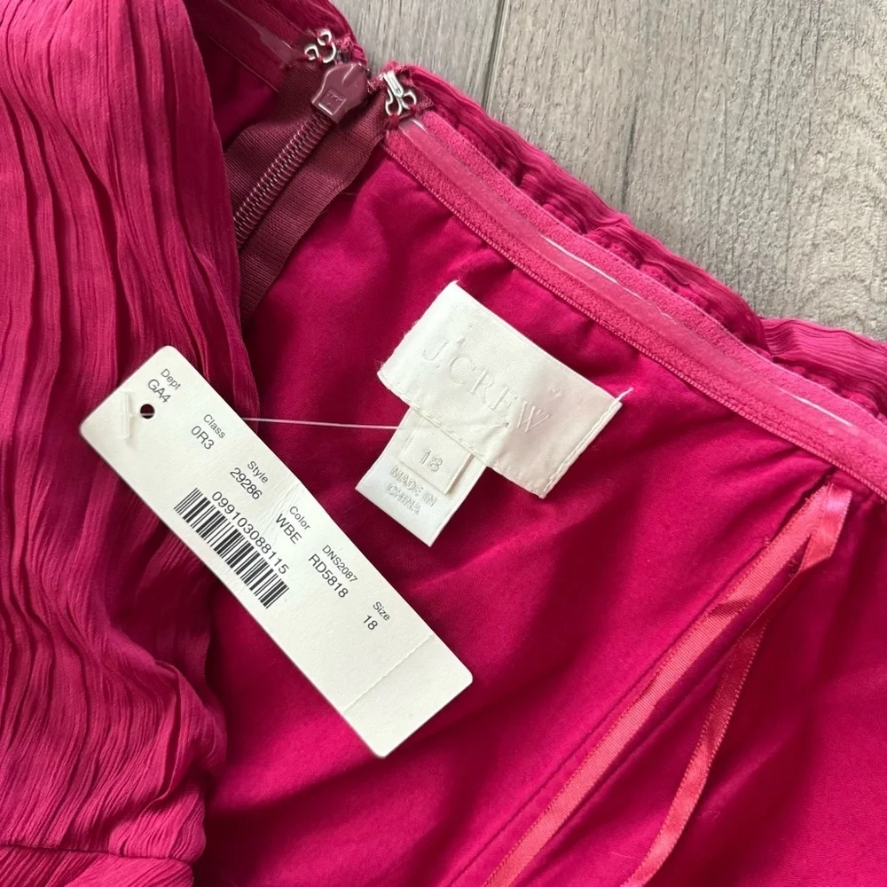 New J. Crew Rose Pink Silk Sweetheart Strapless Dress‎